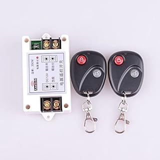 High Power 12V DC 40A 350W 433Mhz RF Wireless Remote Control Lighting Switch System Input Output 12V Lock Unlock Button - (Color: Black)
