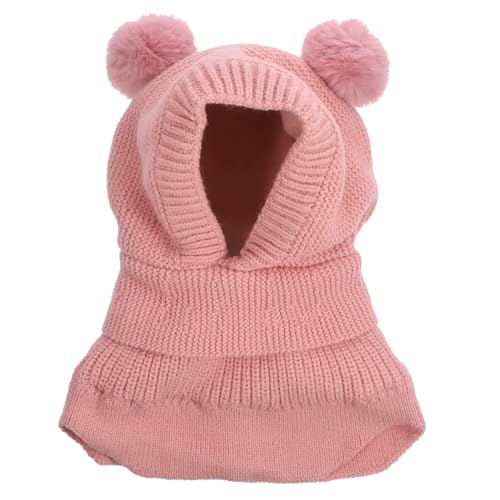 BESPORTBLE Infant Winter Hat Adorable Knitted Baby Cap Ear Muffs Soft Warm for Newborns Pink