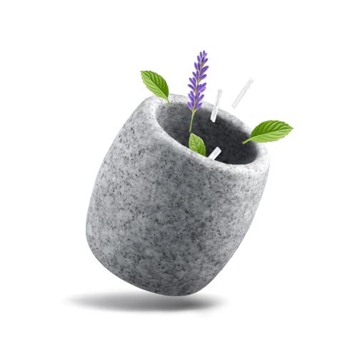 Siegvoll Verdampferschale Sauna aus Granit - 6,5 x 6,5 cm Sauna Ei für Mentholkristalle & Saunaöle - intensiver Duft beim Erhitzen - hitzebeständige Sauna Zubehör - stilvolle Deko & Geschenkidee