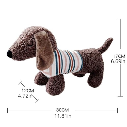 Dog Chew Hundespielzeug, quietschendes Plüsch, Dackel-Design für Welpen | Zahnreinigungstaste für Welpen, weiches Plüschtier, Kauspielzeug