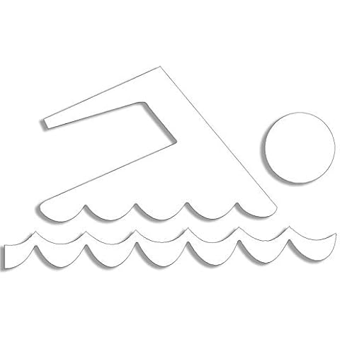 LPF USA White Vinyl Swimming Logo Sticker (Swimmer Swim) Cover
