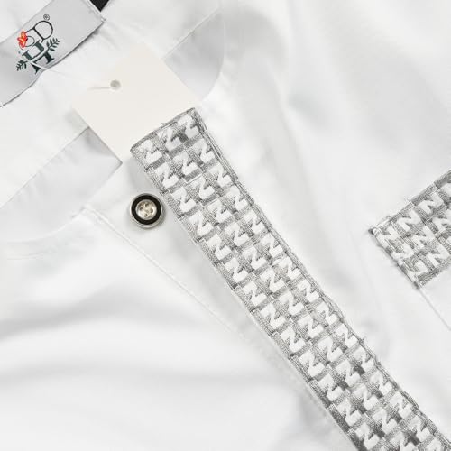 HD African Clothing Long Kaftan Clothes Sets Embroidery Dashiki Outfit for Man3