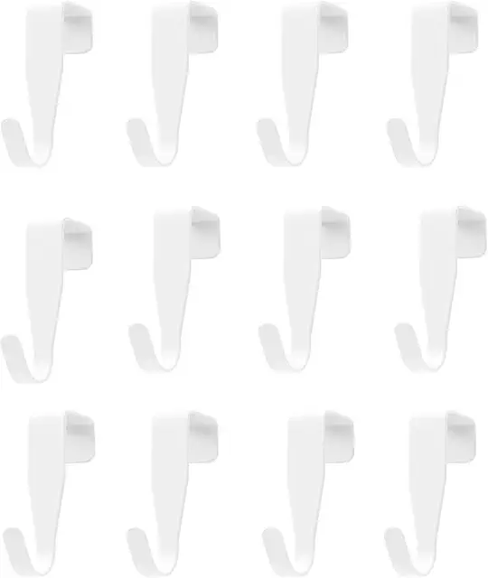 Sugeru Pack of 12 White Door Hooks - No Drill Hanging Solution for Clothes & More