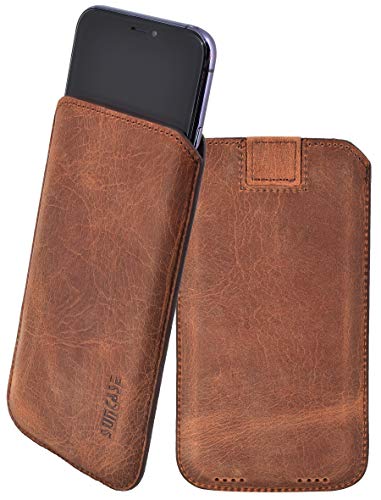 Suncase Custodia In Pelle Pregiata Per IPhone XR - Sottile, Fatta A Mano Con Linguetta Di Estrazione, Protezione Elegante - 3