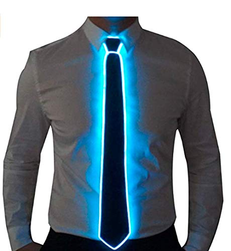 AULIN Light Up Cravates Lumineux LED Cravate Réglable Clignotant LED Light Up Cravate Homme Illuminez Fanny Cravates Nouveauté Cravate pour Hommes LED...