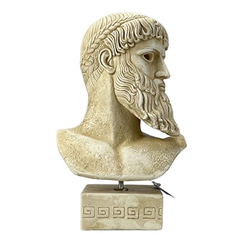 Neptune Poseidon of Artemision God from The Sea Bust Head Cast Stone Statue