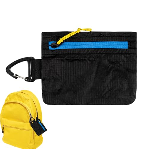 Monedero negro pequeño ideal para viajes diarios y senderismo