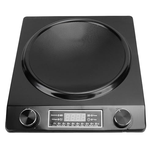 Table de Cuisson à Induction, Table de Cuisson à Induction Portable en Aluminium ABS 3500 W avec Panneau de Commande Tactile Intelligent Concave, Plaque Chauffante pour (Prise UE