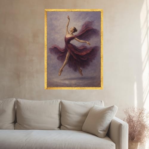 Toile ballerine dansant violette décoration murale impression 21x30 cm - 2