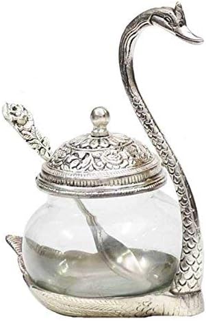 Prince Home Decor & GiftsOxidize Metal Home Decor Duck Shape Sky Blue Colored Glass Bowl Tray Set