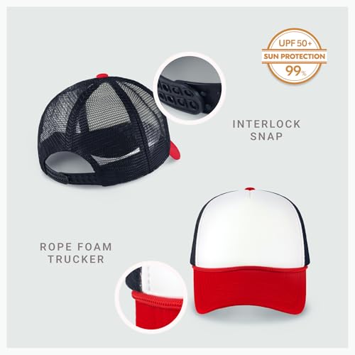 Image of CHOK.LIDS Classic Foam Trucker Hat Summer Mesh Rope Cap Solid Two Toned Blank Hat Mens Womens Adjustable Strap Light Weight