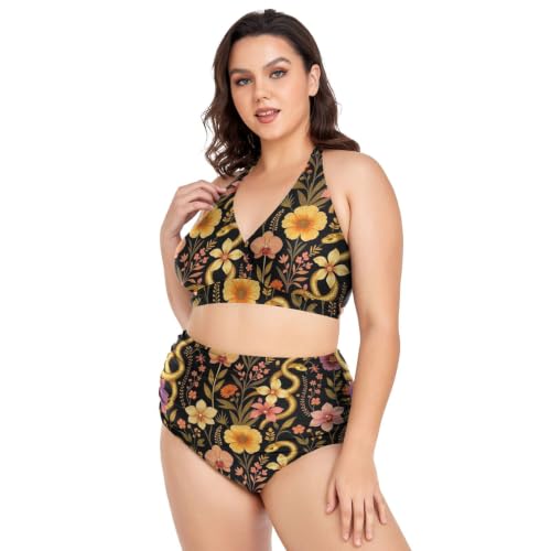 Bikini halter ajustable y reductor de cintura alta para curvas 5