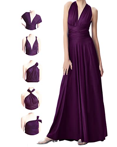 Image of Multi-Way Wrap Infinity Maxi Dress for Bridesmaids & Wedding Guest | 31 Colors for All Wedding Themes, One Size & Plus, 1 Dress for Any Events, Evening, Prom, Gala, Non-See-Through, Wrinkle-Free