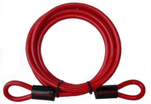 Winner International The Club UTL904 Woven Steel Security Cable Lock with Braided Core, Red