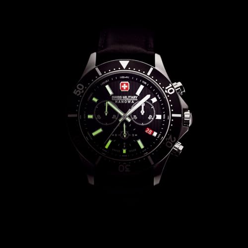 Image of Swiss Military Hanowa SMWGC2100705 Starlight - Swiss Made Round Black Chronograph - Watch for Men