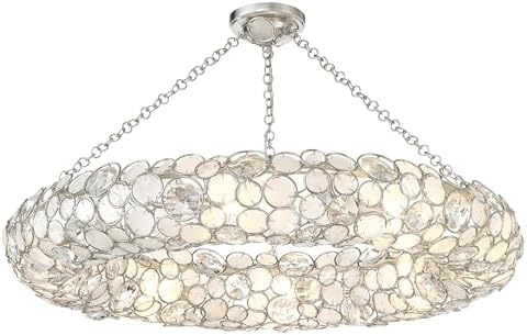 Crystorama Palla 8 Light Antique Silver Semi Flush Mount