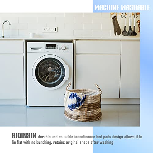 Riqinxin Non-Slip Washable Large Incontinence Bed Pad Waterproof Absorbent Bed Wetting Protection Pad For Adults 32X54In Reusable Plaid Mattress Protector Pad For Incontinence #TOP2