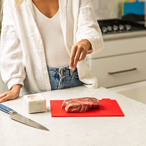 Plastic Cutting Boards For Kitchen - Colorful Flexible Cutting Mats For Cooking With Ventilated Storage Stand - Anti-Skid Bpa-Free Chopping Mats For Fruits, Vegetables, Meats, Seafood & More - 4 Pack #TOP2