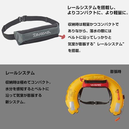 ダイワ(DAIWA) コンパクトライフジャケット(ウエストタイプ自動・手動膨脹式) レッド フリー DF-2220 3枚目