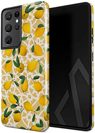 BURGA Phone Case Compatible with Samsung Galaxy S21 Ultra – Lemon Pattern Vintage Fruits Citrus Exotic Tropical Yellow Summer Heavy Duty Shockproof Dual Layer Hard Shell+Silicone Protective Cover BURGA Phone Case Compatible with Samsung Galaxy S21 Ultra – Lemon Pattern Vintage Fruits Citrus Exotic Tropical Yellow Summer Heavy Duty Shockproof Dual Layer Hard Shell+Silicone Protective Cover