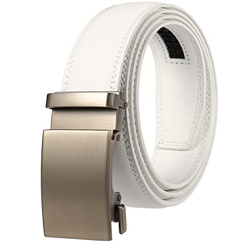 Ceinture homme grande taille 140 cm longue cuir blanc boucle automatique style 14