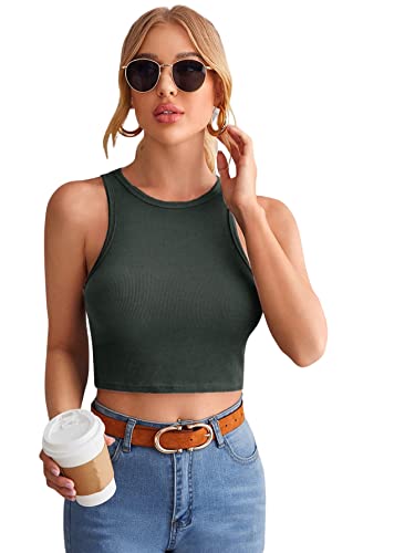 Image of Leriya Fashion Women's & Girls' Solid Asymmetrical Round Neck Cotton & Rayon Crop Top