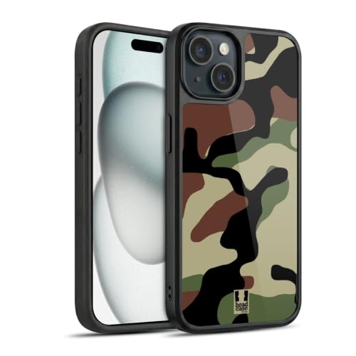 Coque en gel renforcée iPhone 15 motif camouflage avec protection de qualité militaire supérieure