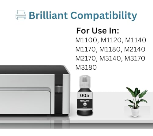 Image of ANG 005 130ml Premium Refill Ink Compatible for Printers M1100, M1120, M1140, M1170, M1180, M2140, M2170, M3140, M3170, M3180 (Black - 2 pcs)