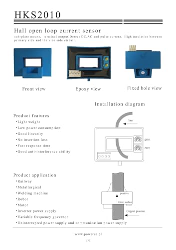 Sensor de corriente HKS2010 contra sobrecargas en circuitos impresos industriales de 200A 2