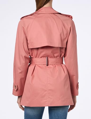 Tommy Hilfiger Damen Mantel Cotton Short Trench Trenchcoat, Rosa (Teaberry Blossom), 46 – Ansicht 3