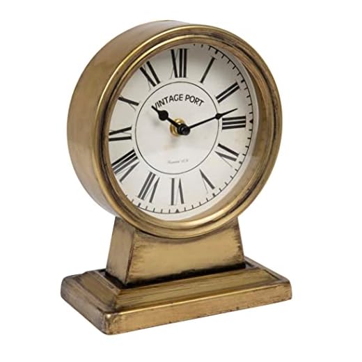 Creative Co-Op Decorative Metal Mantel Clock, Gold Finish