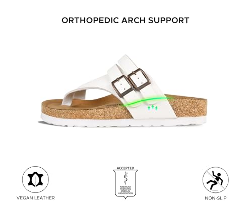 Image of AEROTHOTIC Recovery Slides for Women Cork Footbed Adjustable Straps Sandals