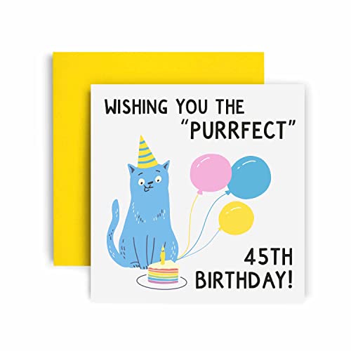 Huxters po[Xf[J[h ? Wishing You the Purrfect 45th Birthday Card for Her ? ȃo[Xf[J[h ꂳ ? o ? f ? 킢45΂̒aJ[h t (4