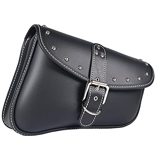 Motorcycle Saddle Bags Side Bags - Saddlebags Softail Pvc Leather for Harley Sportster Waterproof, Side Tool Bag,Universal Storage Tool Bag for Motorbike,fork bag,swing bag(right Side)