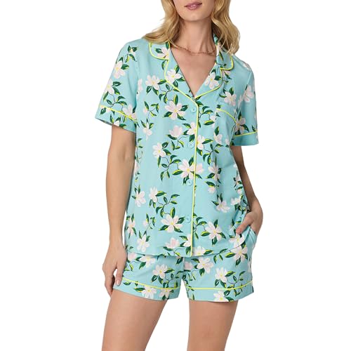Image of Bed Head PJs Womens Matching Pajamas - Soft Organic Short Sleeve Button Down PJ Shirt & Shorts Set - Sleepwear & Loungewear