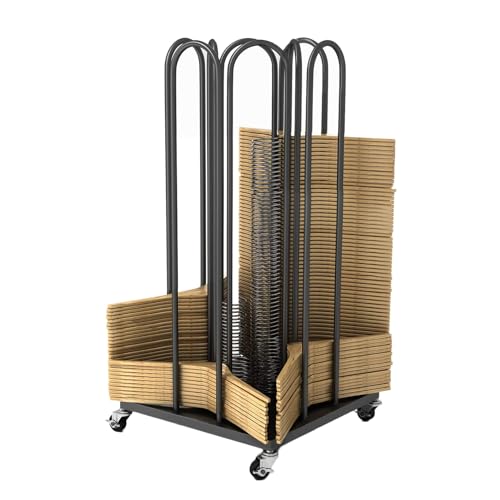 Apilador negro de 4 lados, capacidad de almacenamiento de perchas de ropa, se adapta a la mayoría de estantes de almacenamiento con 4 ruedas giratorias, capacidad para 130 perchas