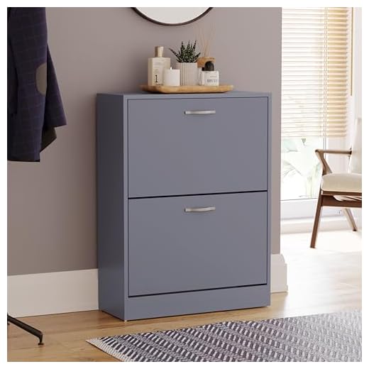 Best Slim Space-Saving Shoe Cabinets for Narrow Hallways UK 3 Vida Designs Grey 2‑Drawer Shoe Unit
