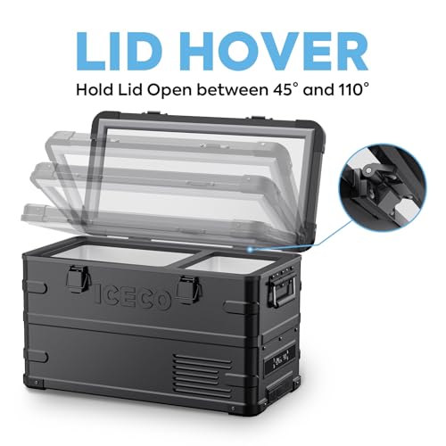 Image of ICECO APL35 Dual Zone Portable Fridge Freezer, 37 Quart 12V Car Refrigerator with Secop Nano Compressor, Aluminum Electric Compressor Cooler 12 /24V DC, 100-240V AC, -4℉~68℉, for RV,Camping,Travel