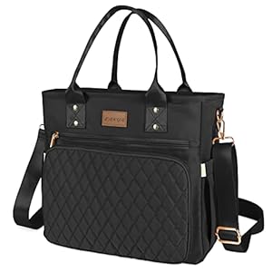 EASYA Large Women Lunch Bags for Work Insulated/Insulated Adult Lunch Box for Women /Durable Nylon Thermal Cute Lunch Bag for Women/Leakproof Cooler Lunch Tote Bag with Storage Pocket (Black)