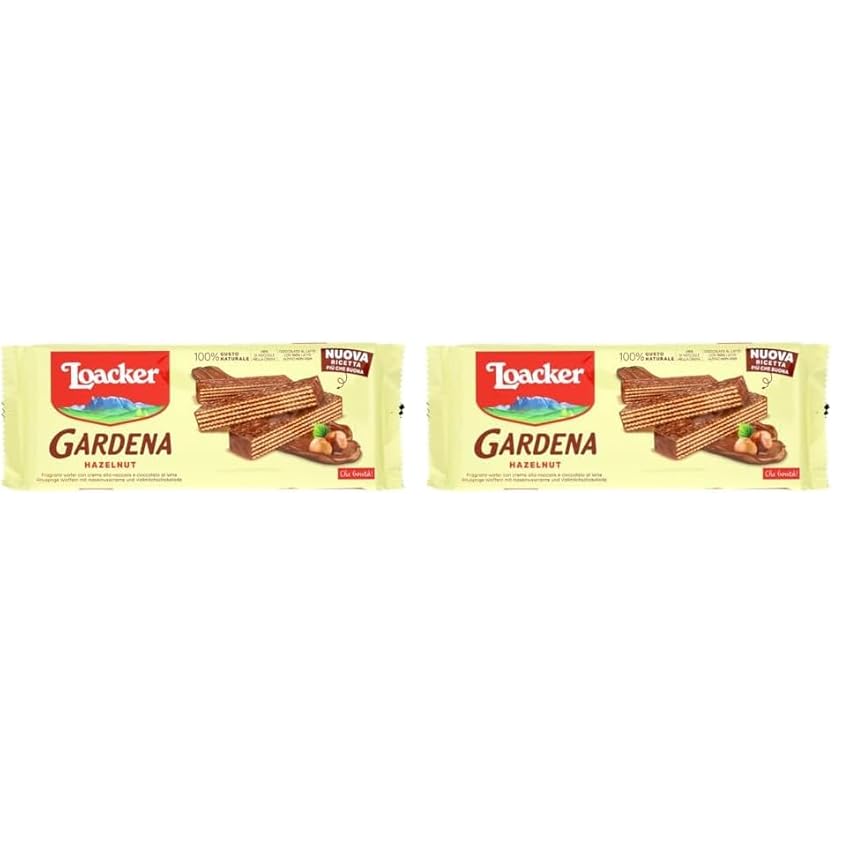 Loacker - Gardena Hazelnut - Wafer con 5 Strati di Cialdine Farcite con Crema di Nocciole 100% Italiane, Ricoperti di Cioccolato al Latte - Per Merenda, Snack e Dessert - 1 Confezione da 400 g