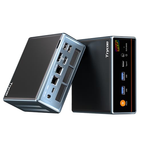 Image of Trycoo 2026 Gaming Mini PC Ryzen 5 7640HS(Up to 5.0GHz) 16GB DDR5 RAM, 512GB SSD AMD Mini Desktop Computers with 4K Triple Display, USB4.0 & Dual LAN, Type-C, WiFi6, BT5.2 for Game OpenClaw AI
