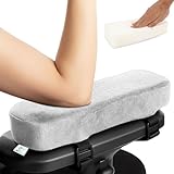 Thick Memory Foam Office Chair Arm Pads - Office Chair Armrest Covers Provide Elbow Cushion and Relieve Pressure - Ergonomic Desk Chair Arm Covers - Gaming, Computer Chair Rest Pads (Set of 2) (Gray)