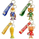 HOWILIM 4Pack World Cup Mascot Keychain 2026 Merchandise, 3.2 Inch PVC Soccer Figure Key Ring Set, Official Fan Collectible Gift for Keys Backpack Purse