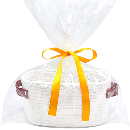 ABenkle Small Storage Basket, Mini Basket with Handle, Cotton Rop...