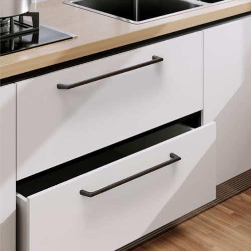 Image of 9BUILD 6 Pack Oil Rubbed Bronze Cabinet Pulls - 12.6 Inch Wardrobe & Cabinet Handles - Bronze Kitchen & Drawer Handle