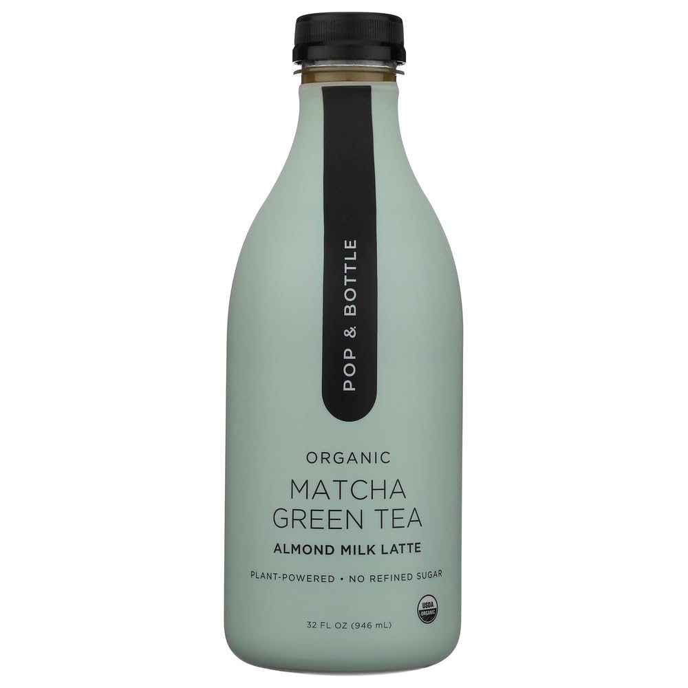 POP AND BOTTLE Organic Matcha Cold Brew Almond Milk Latte 32 FZ