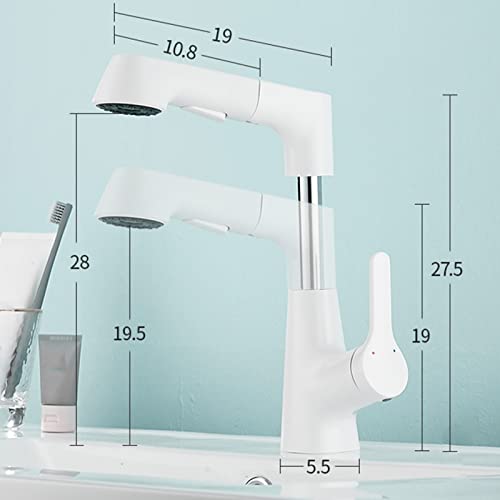 Robinet de lavabo extensible gris anti-éclaboussures pour vasque - 8