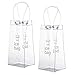 XLKJ 2 Pcs Bolsa de Vino de Hielo Transparente, Champagne Cubitera Plegable, Enfriador de Botellas de Vino, Bolsa de Refrigerador con Mango para Cerveza Vino Blanco Bebidas Heladas
