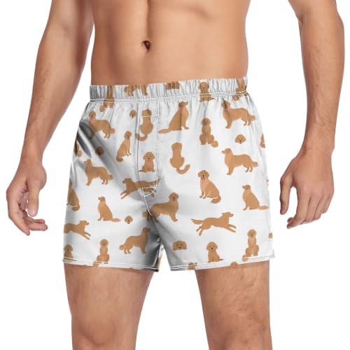 Image of Men's Boxer Shorts Cotton Loose Underwear with Button Fly
