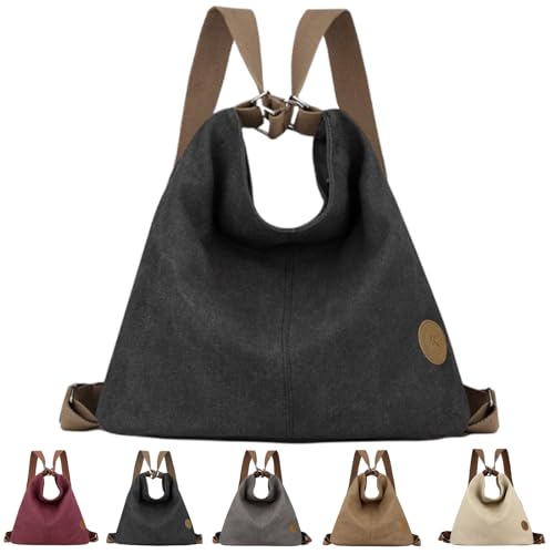 Bolso convertible de lona multiusos para mujer miniatura 1